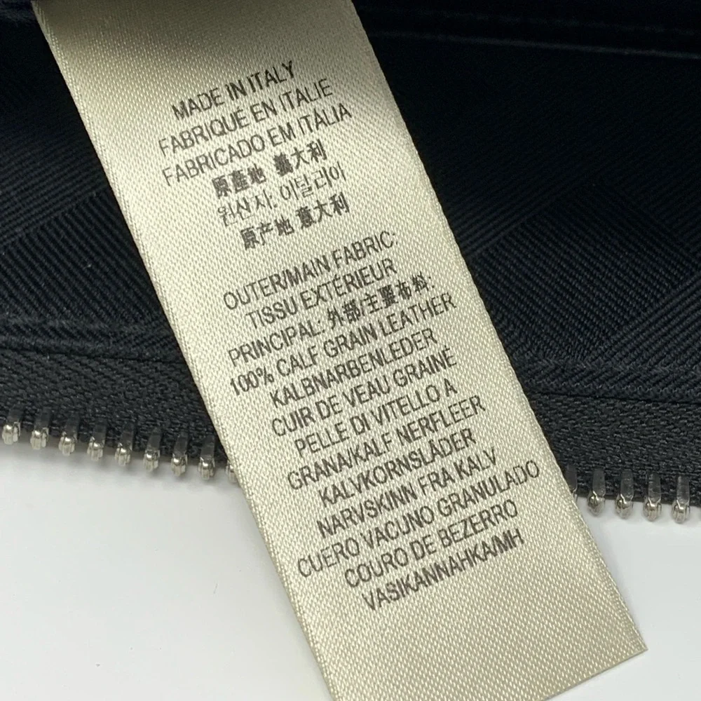 Burberry Embossed Leather Zip Around Leather Envelope Pouch for Men